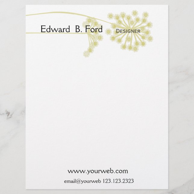 Minsta modern vildblommablommigt brevhuvud (Framsida)