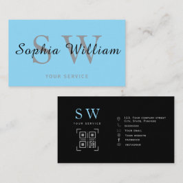 Minsta moderna, blå och svarta monogram