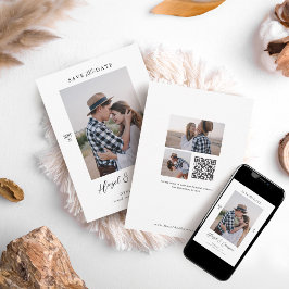 Minsta moderna fotot QR-kod spara datumet Inbjudningar