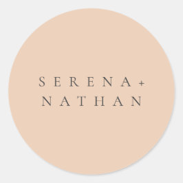 Minsta moderna  persiko-delikat Bröllop Runt Klistermärke