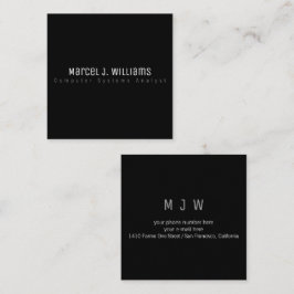 minsta moderna professionell enkel svart fyrkantigt visitkort