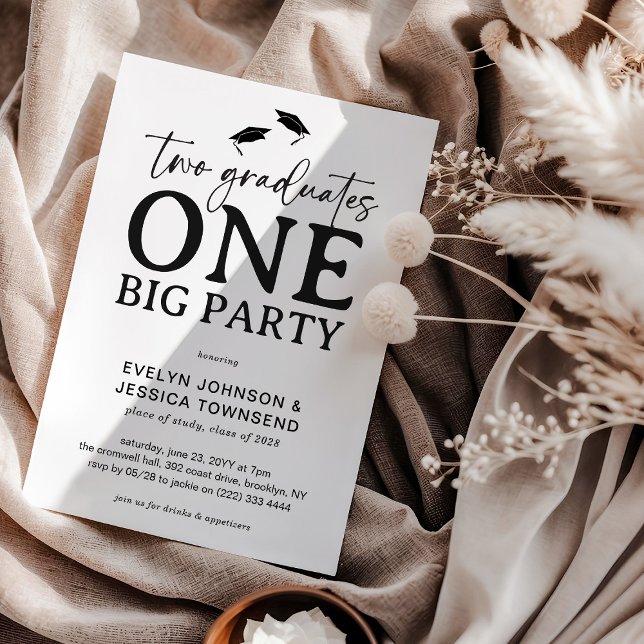 Minsta möjliga double graduation-fest inbjudningar (Skapare uppladdad)
