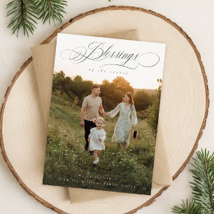 Minsta möjliga fotopriskort för familjen julkort