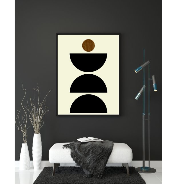 Minsta möjliga Geometric Black Beige-minimala i mi Poster (Skapare uppladdad)