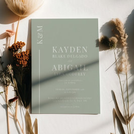 Minsta möjliga Grönt för rengöringslinje i Bröllop Inbjudningar