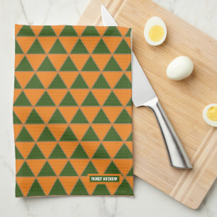 Minsta möjliga trianglar för orange och grönt möns kökshandduk
