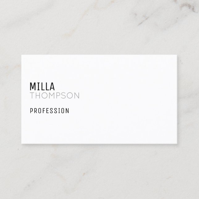 minsta möjliga vita affärskort för ett yrke visitkort (Framsida)