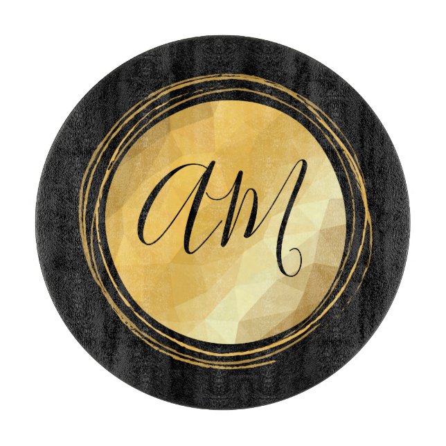 Minsta monogram för svart och guld-metall (Framsidan)