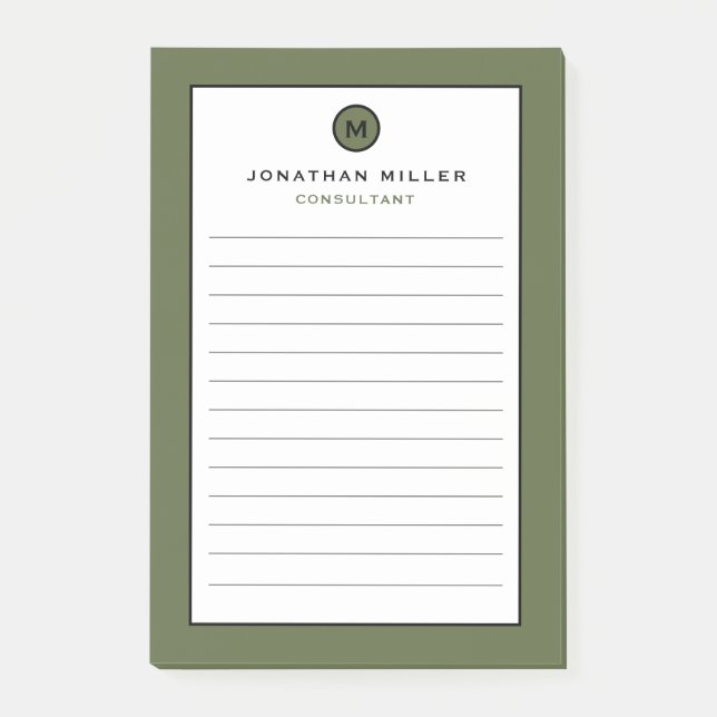 Minsta monogram Lintrad post-it-anteckning Post-it Block (Framsida)