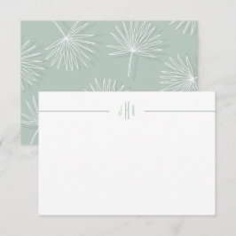 Minsta monogramanteckningskort för grönt Handflata Tack Kort