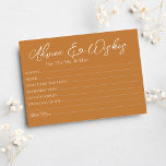 Minsta Önskemål-kort för Terracotta Bröllop Advice<br><div class="desc">Bröllop Advice och önskemål Cards for bride and groom keepsaké,  Önskemål för Mr & Mrs. - Möhippa,  Bachelorette Games.</div>