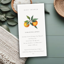 Minsta Orange Botanical Boho Baby Shower Inbjudan