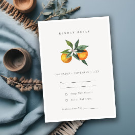 Minsta Orange Botanical Boho Bröllop OSA Tilläggskort