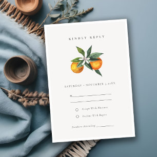 Minsta Orange Botanical Boho Bröllop OSA Tilläggskort