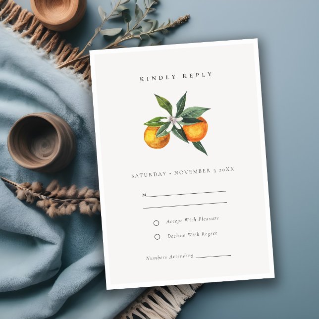 Minsta Orange Botanical Boho Bröllop OSA Tilläggskort (Skapare uppladdad)