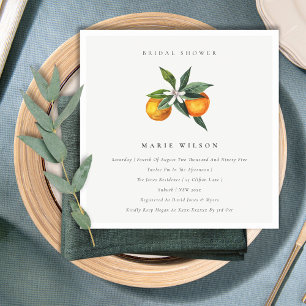 Minsta Orange Botanical Boho Möhippa Inbjudan