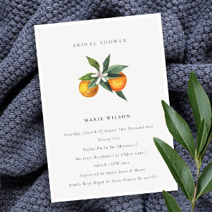 Minsta Orange Botanical Boho Möhippa Inbjudan