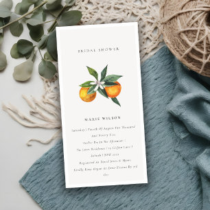 Minsta Orange Botanical Boho Möhippa Inbjudan