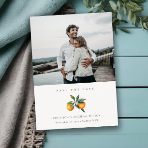 Minsta Orange botaniskt foto spara datumkortet Tack Kort