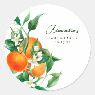 Minsta Orange Fruktbotaniska babyskor Runt Klistermärke