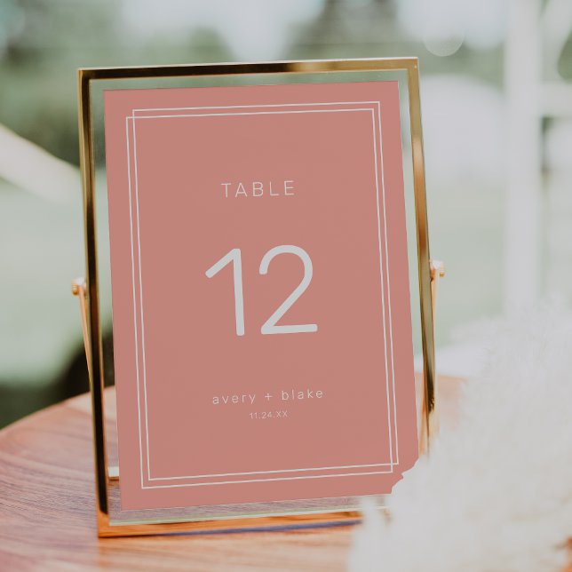 MINSTA  Peach Bröllop-Bordsnummer, GENOMSNITT Inbjudningar (AVERY Minimal Blush Peach Wedding Table Numbers)
