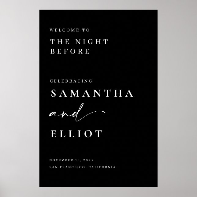 Minsta Poster för välkomstsignatur för Bröllop-rep (Framsidan)