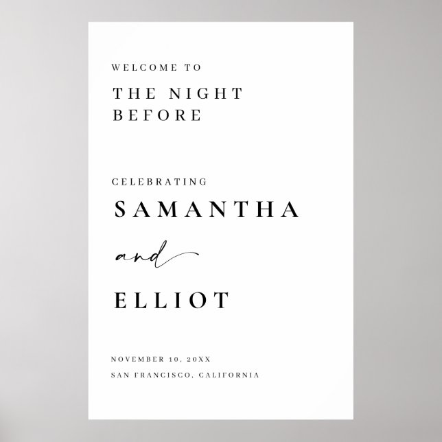 Minsta Poster för välkomstsignatur för Bröllop-rep (Framsidan)