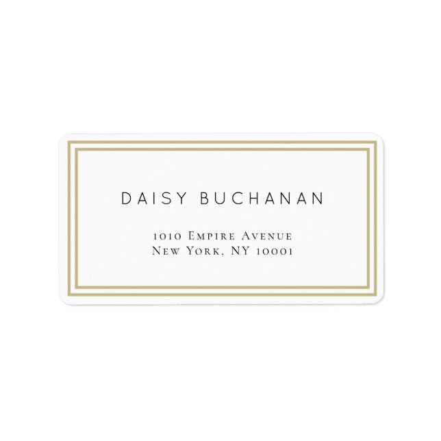 Minsta returadressetikett för Dubbla Guld Ram Adressetikett (Framsidan)
