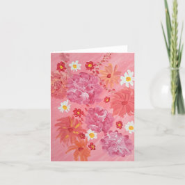 Minsta Ro-Blommigt-anteckningskort Tack Kort