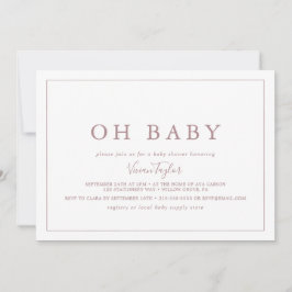 Minsta Ro Guld Vågrät Oh Baby Baby Shower Inbjudningar