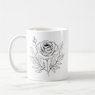minsta ro-konst teckning i svartvitt kaffemugg