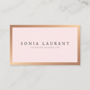 Minsta rosa av metall i elegant guld visitkort