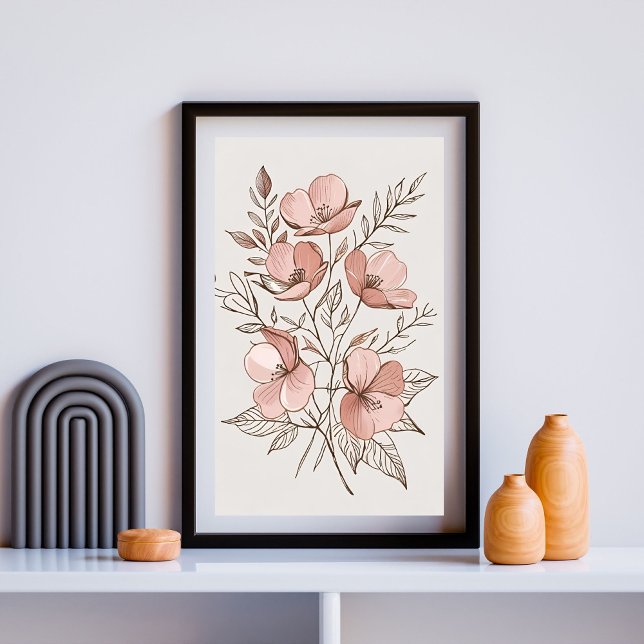 Minsta Rosa Blommar Botaniskt Art Skriv ut 8 Poster (Skapare uppladdad)