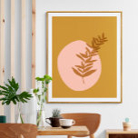Minsta Rosa för botaniska plagg-Gult Poster<br><div class="desc">Den här snyggtens väggkonst poster en minimalistisk botanisk illustration i en vacker höstskugga av senapsliknande gult på en abstrakt som formar bakgrunden i  rosa.</div>