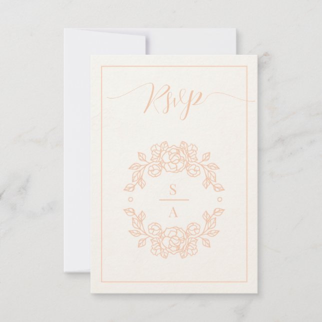 Minsta Rosa-svarskort för Elegant OSA Kort (Framsida)