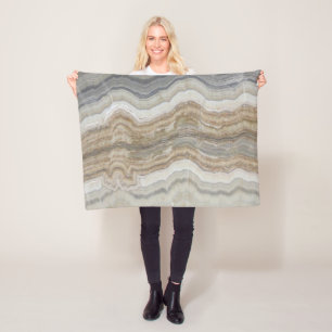 minsta skandinaviska brun grått-marmor fleecefilt