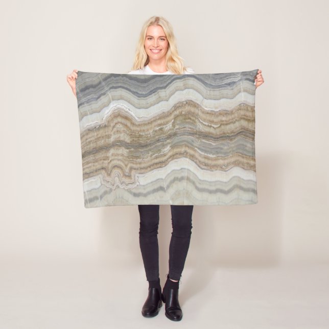 minsta skandinaviska brun grått-marmor fleecefilt (På plats)