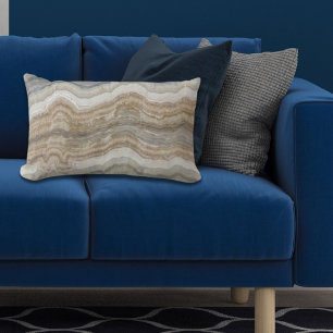 minsta skandinaviska brun grått-marmor lumbarkudde