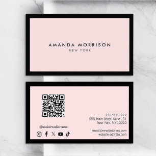 Minsta Social-media med lyxfärg/Rosa QR-kod Visitkort
