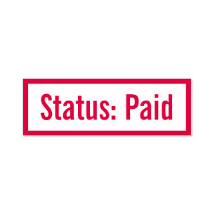 Minsta "status: Betald" Rubber frimärke Självfärgande Stämpel