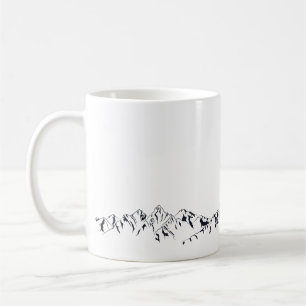 Minsta stilfull svartvit bergmugg kaffemugg