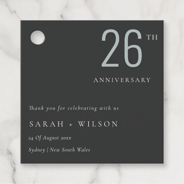 Minsta svarta blå fet årsdag gåvor etiketter (Framsida)