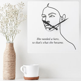 Minsta svarta hon blev en Hero inspiration Girl Fyrkantig Klocka