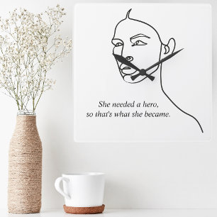 Minsta svarta hon blev en Hero inspiration Girl  Fyrkantig Klocka