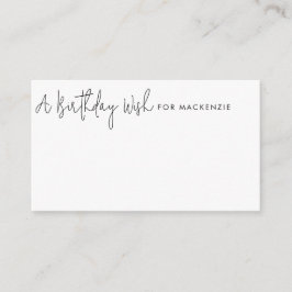 Minsta svarta och vita födelsekort för Burk Tilläggskort