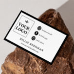 Minsta svarta vita Social-media din Logotyp Visitkort<br><div class="desc">Elegant och minimalistiskt affärskort som du kan lägga till din egen logotyp,  instagramhandtag,  Facebook-sida,  e-post och webbplats till.</div>