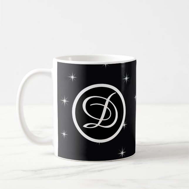 Minsta svartvit elegant kaffemugg (Vänster)