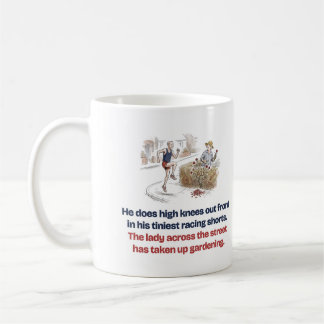 Minsta tävlingskort för rolig löpare make kaffemugg