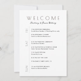 Minsta välkomstkort för Bröllop Helg, kontinentalt Inbjudningar