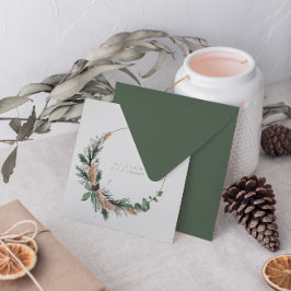 Minsta vattenfärg Botanisk julfransens andedräkt Julkort